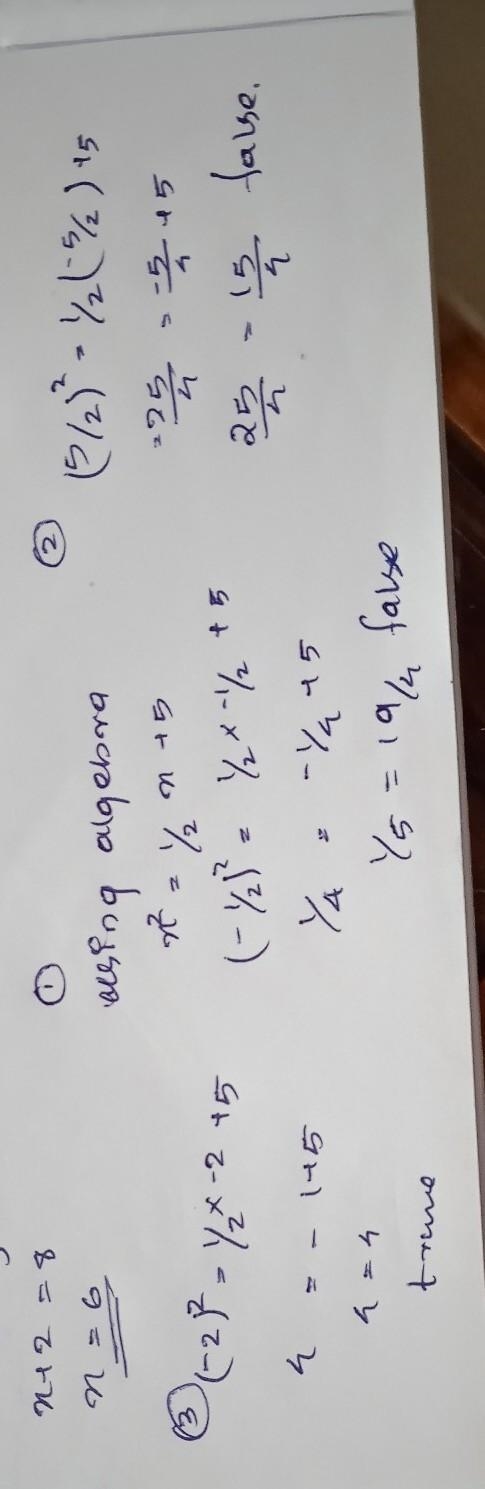 The square of a certain negative number is equal to five more than one-half of that-example-1