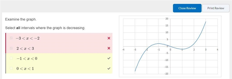 Examine the graph. Select each interval where the graph is increasing. ​ 2 < x-example-1