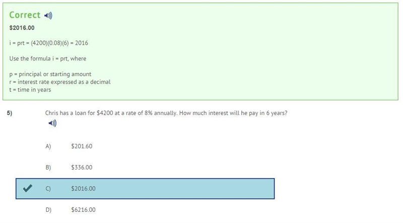 Chris has a loan for $4200 at a rate of 8% annually. if the interest is not compounded-example-1