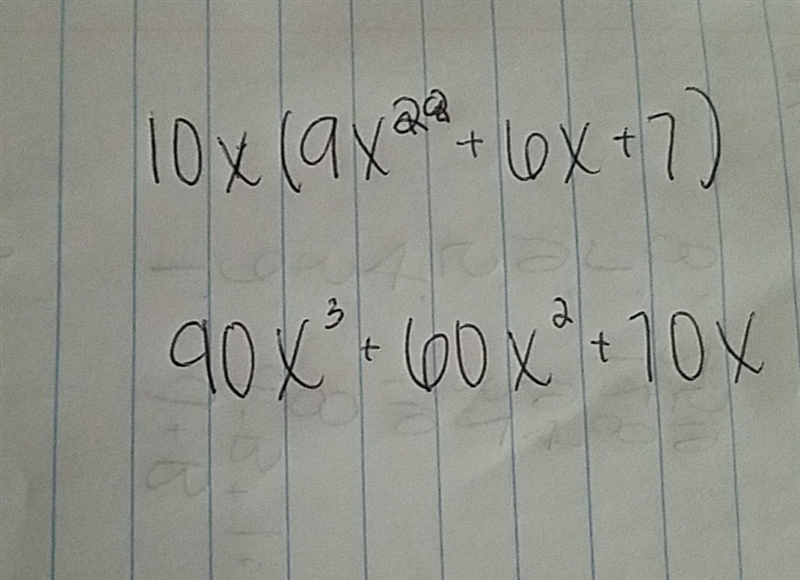 Multiply and simplify: 10x(9x^2 + 6x + 7)-example-1