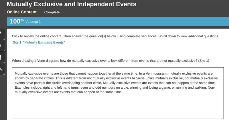 When drawing a Venn diagram, how do mutually exclusive events look different from-example-1