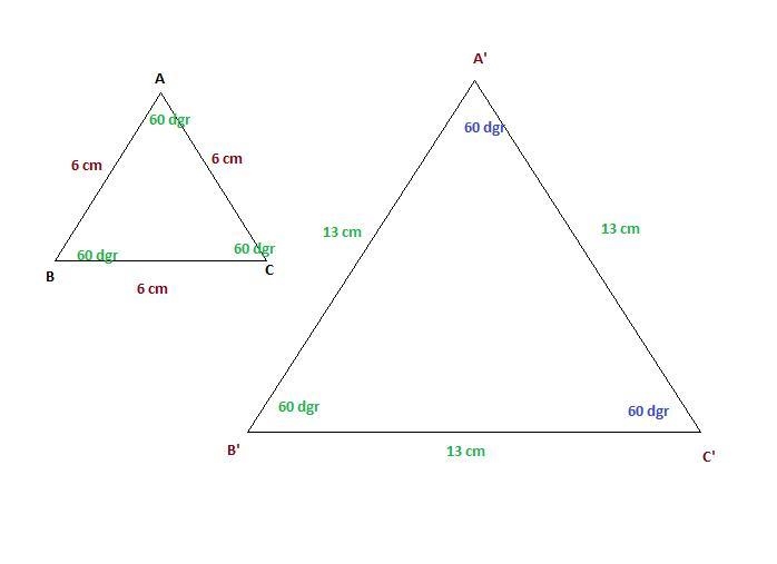 AAA (angle-angle-angle) does not guarantee congruence between two triangles.-example-1