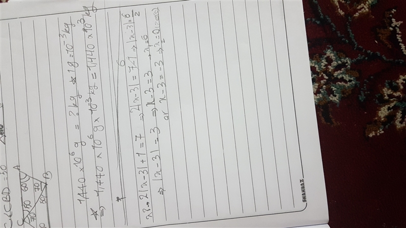 Solve for x: 2|x-3|+1=7-example-1