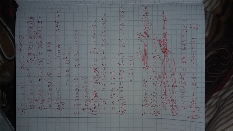 Can anyone help me with these 3 problems? 1. Let f(x) = 4x+7 and g(x) = 3x-5. Find-example-1