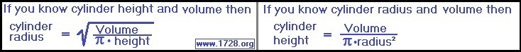 Find the height of a cylinder with a volume of 274.89 and radius of 5. 27.4 ft 25 ft-example-1