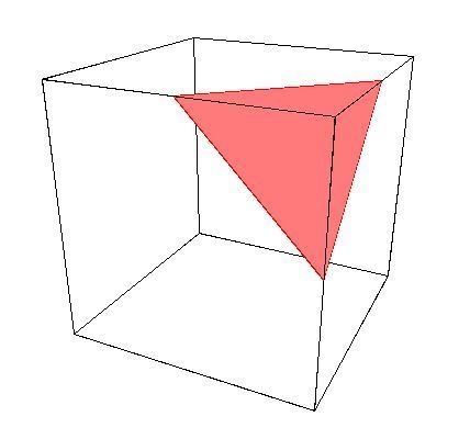 The base of a cube is parallel to the horizon. If the cube is cut by a plane to form-example-1