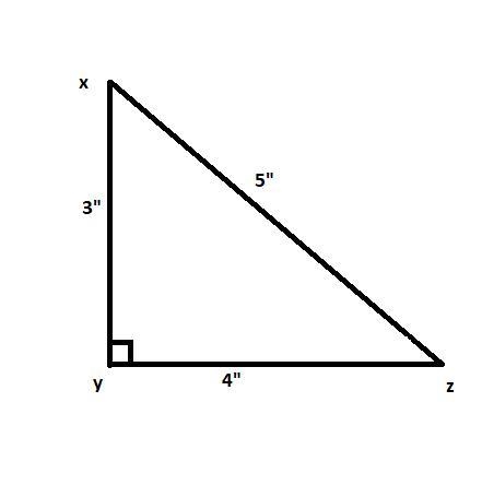 Triangle xyz has sides xy = 3", yz = 4", and xz = 5". if angle y is-example-1