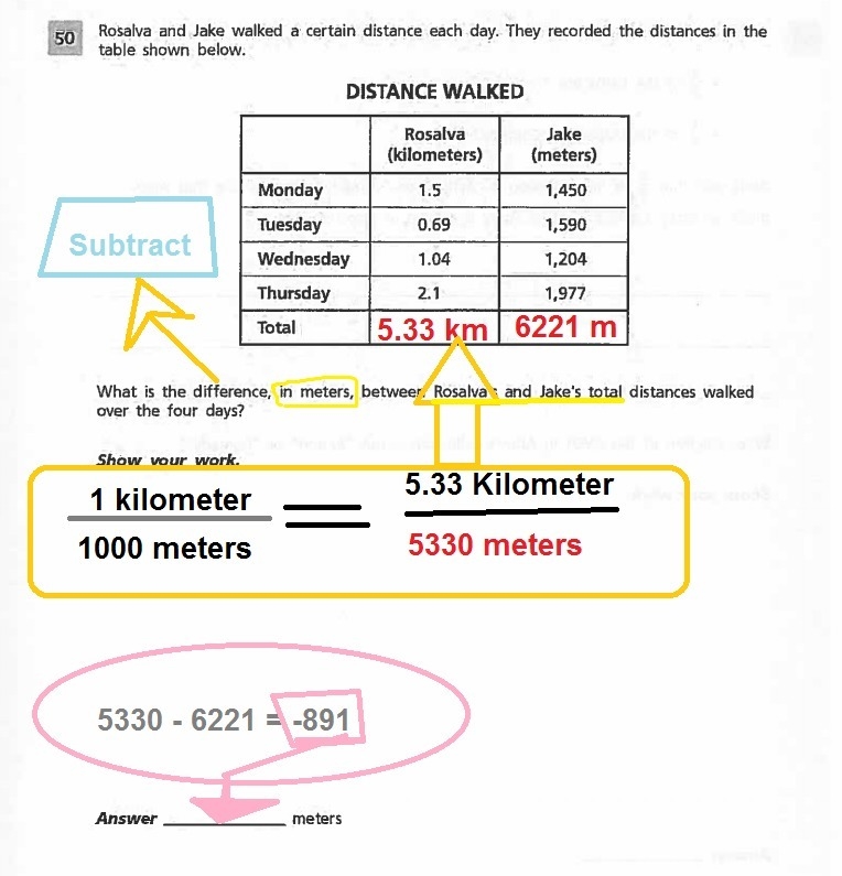 rosalva and jake walked a certain distance each day... they recorded the distances-example-1