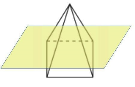 The figure below is a square pyramid. Which of the following could not be a cross-example-1