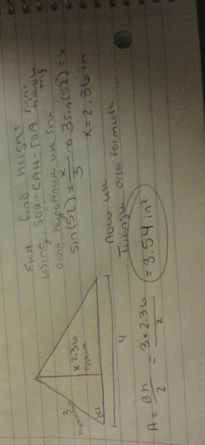 Find the area of the triangle to the nearest tenth.-example-1