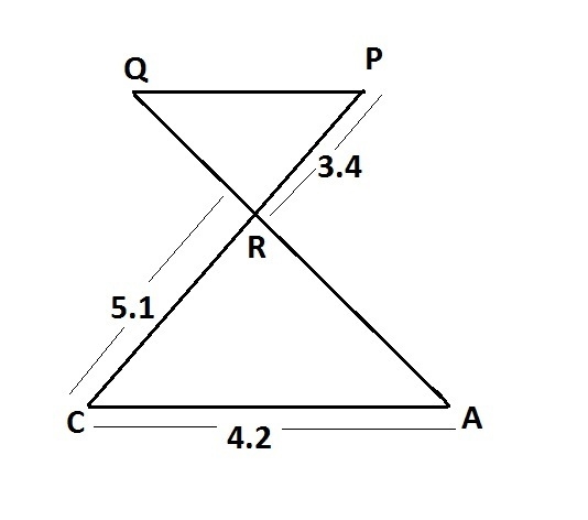 Joshua used two wood beams, PC and QA, to support the roof of a model house. The beams-example-1