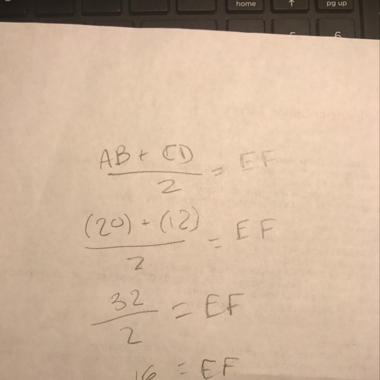 20 POINTS Segment EF is the midsegment of trapezoid ABCD. Find the length of segment-example-1