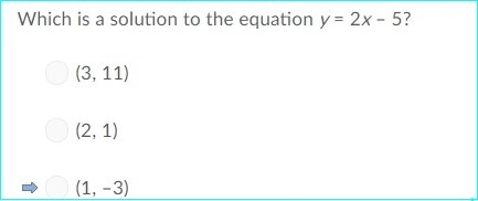 Which is a solution to the equation y equals 2x minus 5-example-1