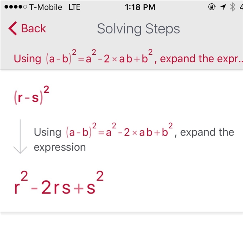 Find the product mentally. (r - s)^2-example-1