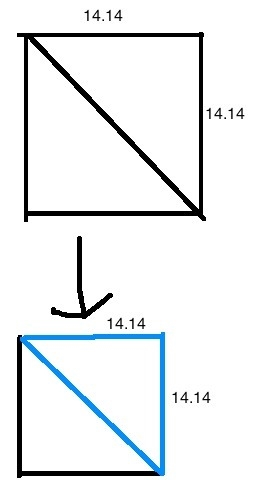 The area of a square is 200cm^2. How long is the diagonal?-example-1