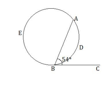 If the measure of a tangent-chord angle is 54, then what is the measure of the intercepted-example-1