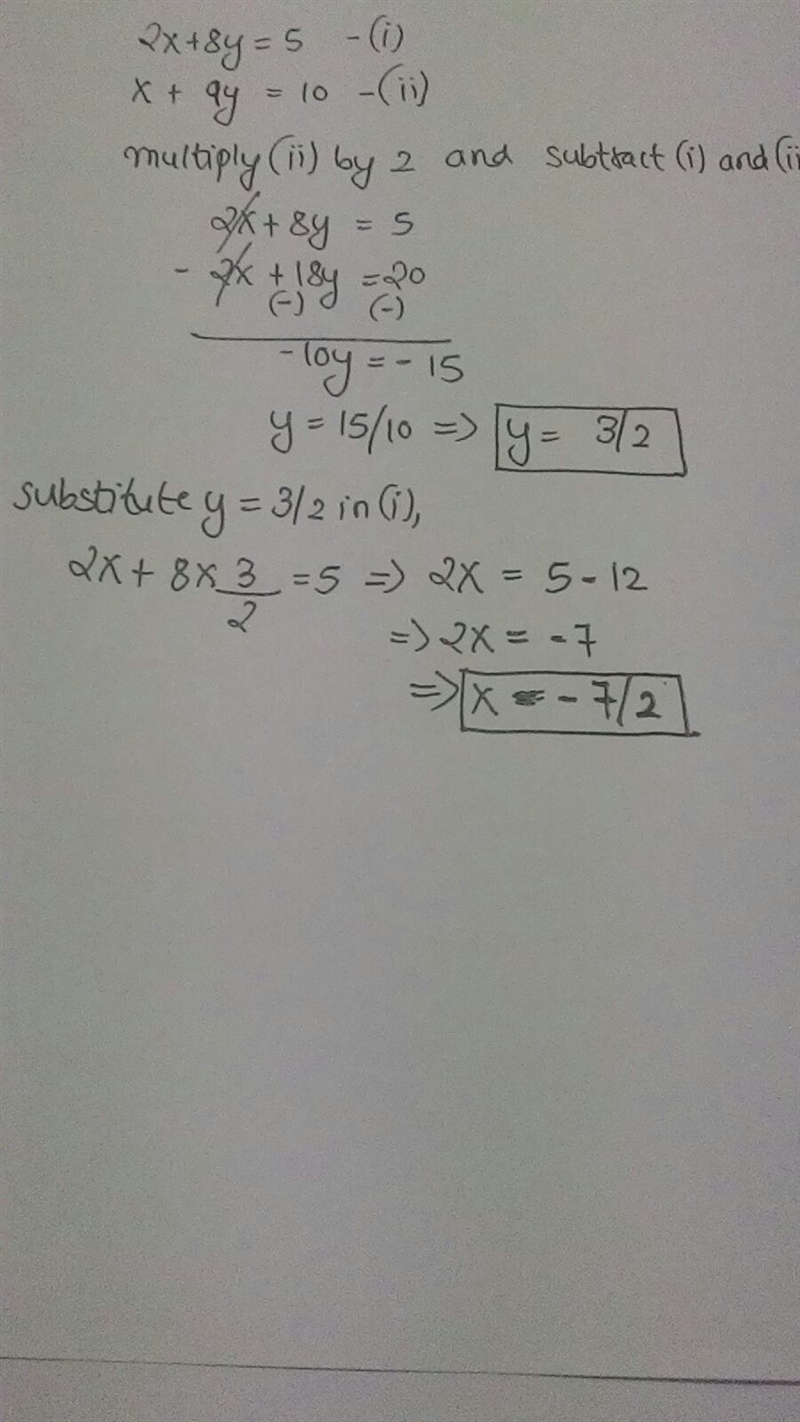 A: 2x + 8y = 5 B: x + 9y = 10-example-1