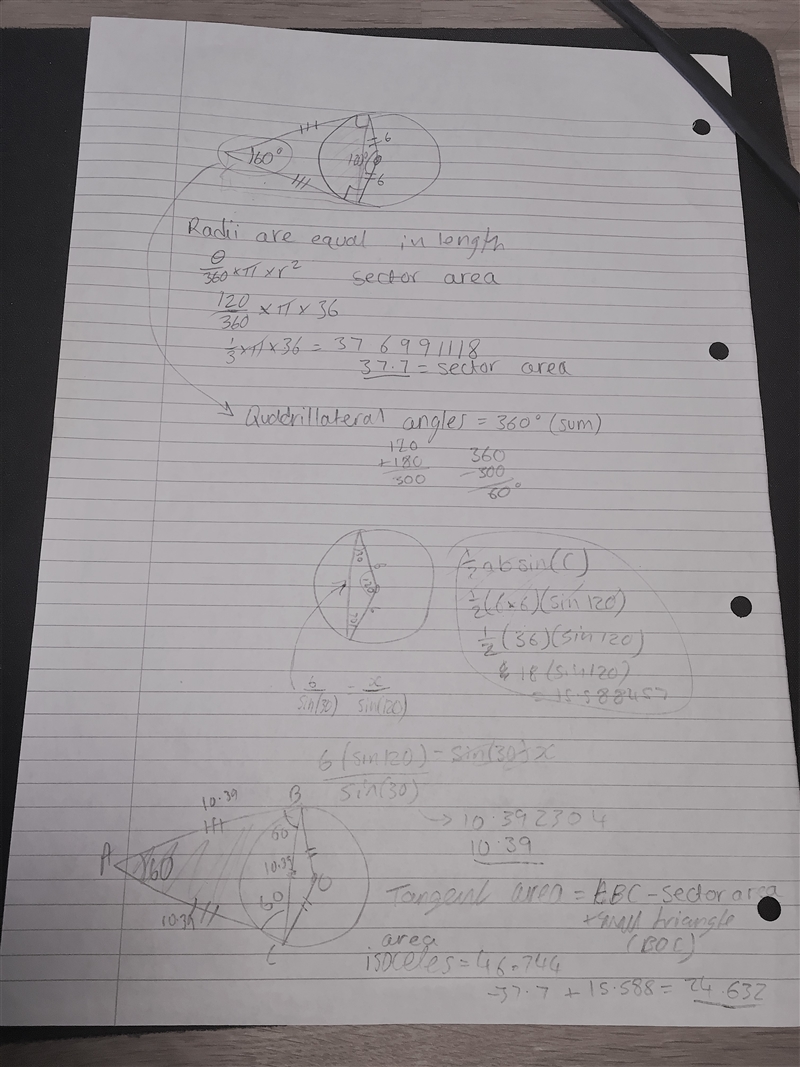 Find the area of the shaded portion.-example-1