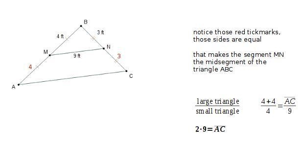 What is the length of AC? 3 ft 4 ft 9 ft 18 ft-example-1