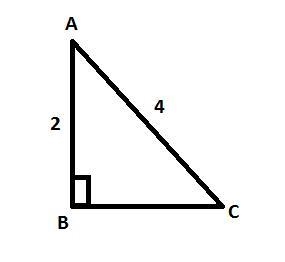 The leg of a right triangle is 2 units and the hypotenuse is 4 units. What is the-example-1