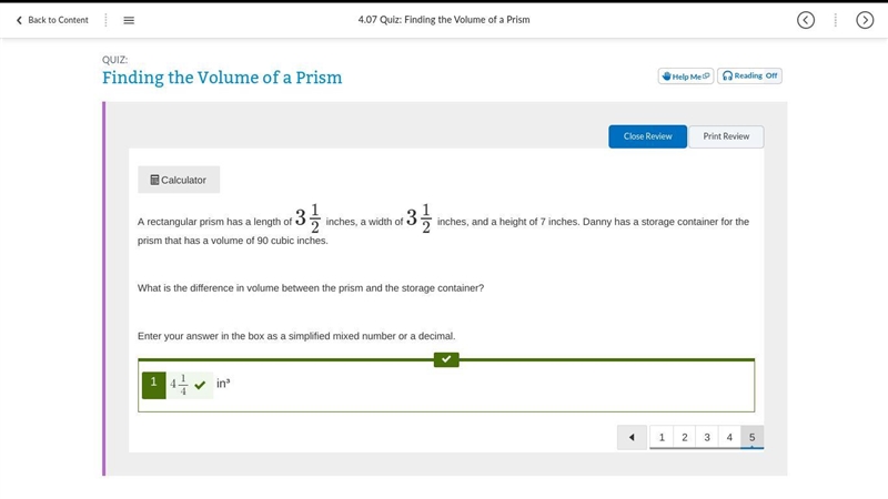 A rectangular prism has a length of 3 1/2 in., a width of 3 1/2 in., and a height-example-1