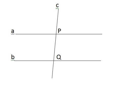 We are given that lines a and c intersect at point S. Translate line a down line c-example-1