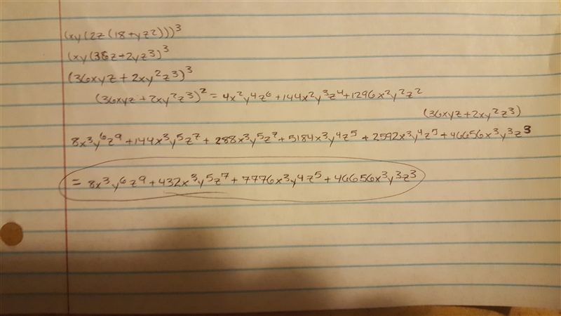 (50 PTS Trick Question) Simplify the current expression. (xy(2z(18 + yz²)))³ I want-example-1