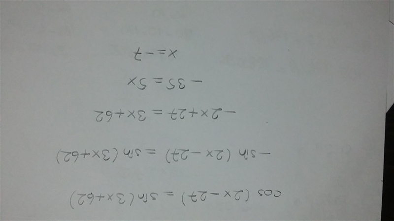 If cos (2x-27)= sin (3x+62) find x-example-1