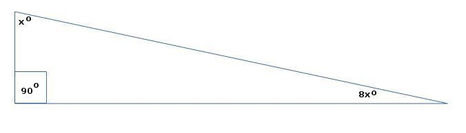 Find the measures of the angles of a right triangle were one of the two acute angles-example-1