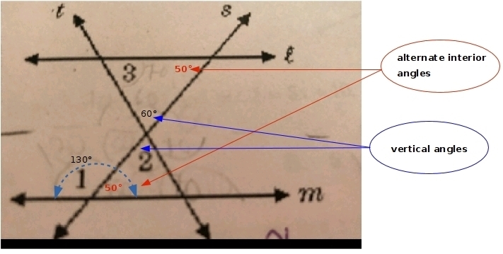 Measure of angle 1=130 and the measure of angle 2=60. Find the measure of angle 3. State-example-1