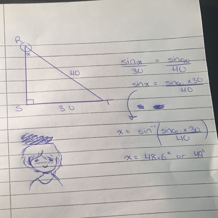 What is the measure of ∠R ? Enter your answer as a decimal in the box. Round only-example-1