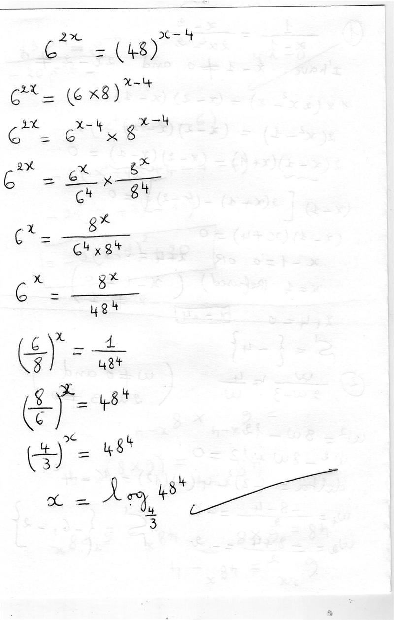 6^2x = 48^x-4 I am at a loss-example-1