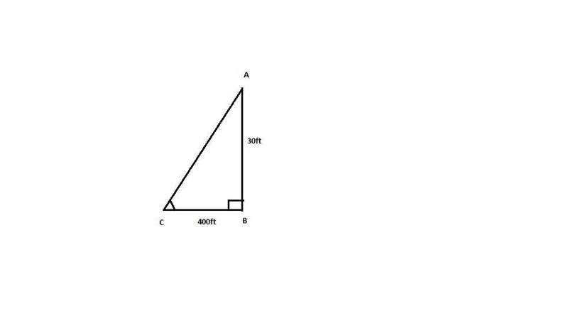 a railroad track rises 30feet for every 400 feet of track. what is the measure of-example-1