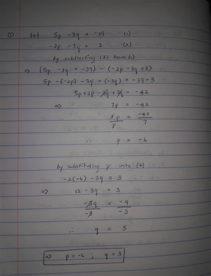 Hi! I would like some help on these questions please? Solve the system of equations-example-1