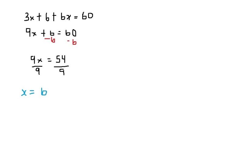 Separate 60 into two parts so that 3 times the smaller added to 6 more than 6 times-example-1