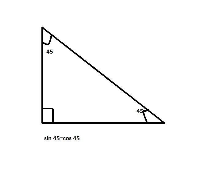 Identify the triangle that contains an acute angle for which the sine and cosine ratios-example-1