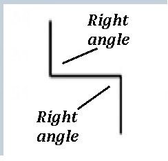 The following drawing contains two ______ angles.        A. right   B. acute   C. obtuse-example-1