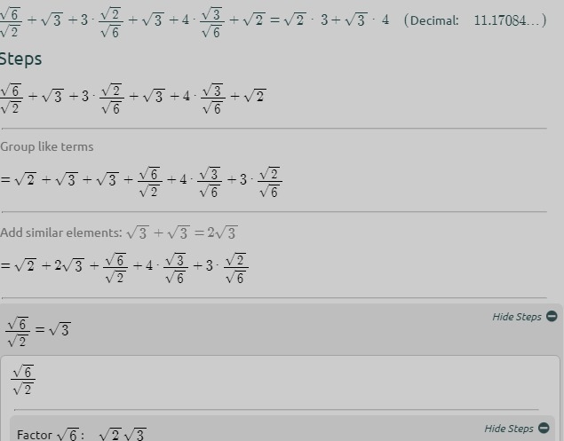 Simplify √6 \ √2+√3. + 3√2 \ √6+√3. + 4√3 \ √6+√2-example-1