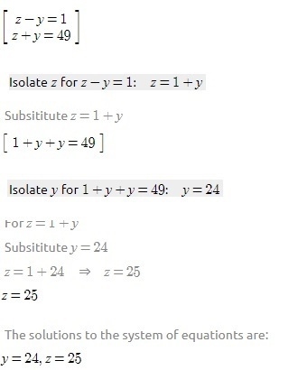 One leg of a right triangle has length 7 and all sides are whole numbers. find the-example-2