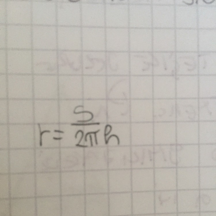 Help please Solve for r. s=2πrh-example-1