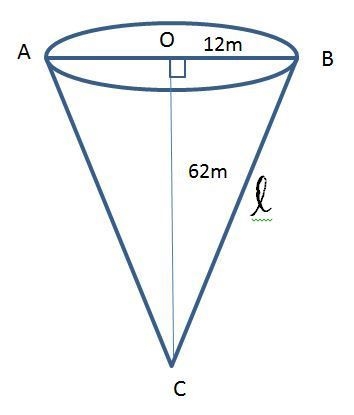 38. What is the surface area of a conical grain storage tank that has a height of-example-1