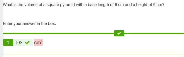 What is the volume of a square pyramid with a base length of 6 cm and a height of-example-1