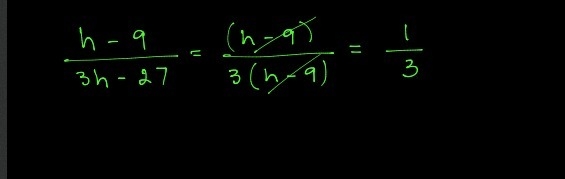 How to solve h-9 divided by 3h-27-example-1