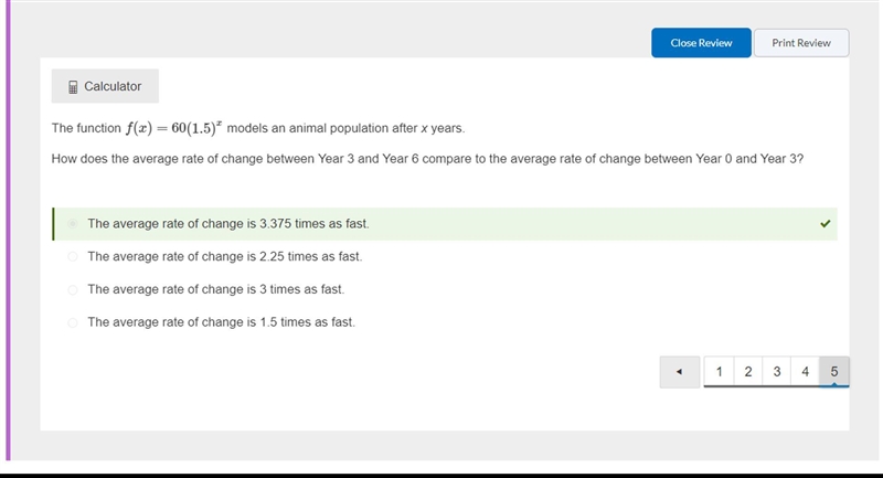 The function f(x)=60(1.5)x models an animal population after x years. How does the-example-1