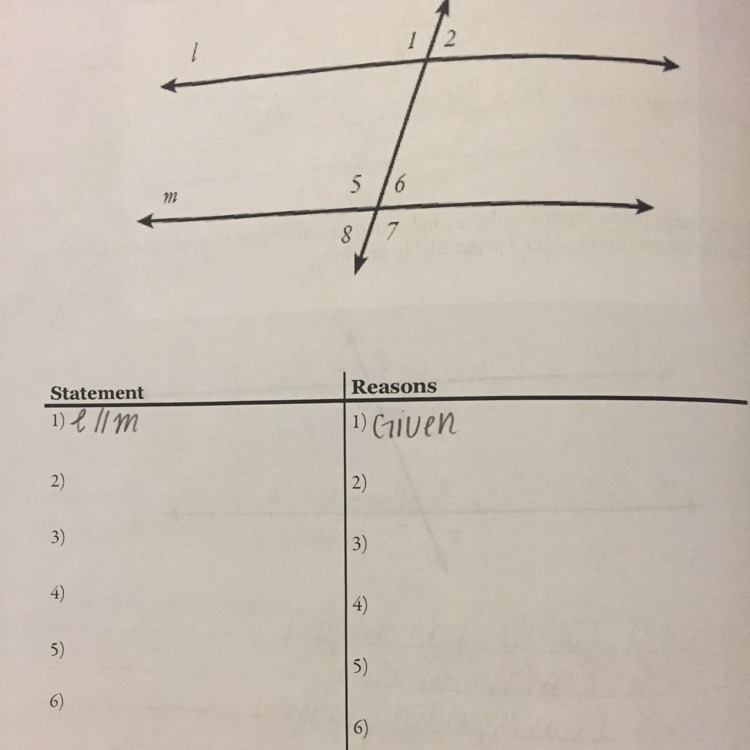 Prove <2 and <7 are supplementary. Line L is parallel to line m-example-1