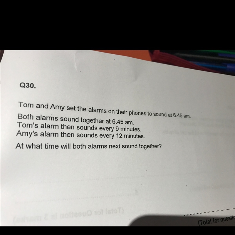 At what time will both alarms next sound together?-example-1