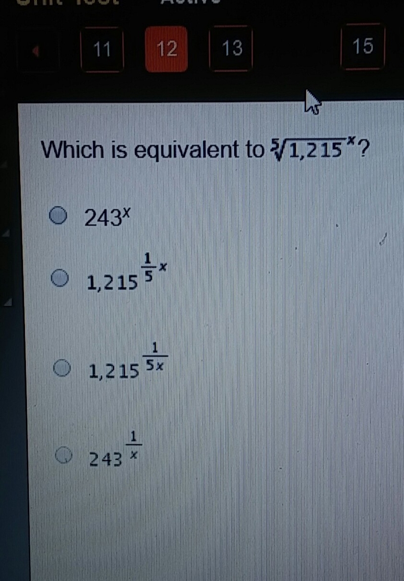 Which is equivalent to square root?-example-1