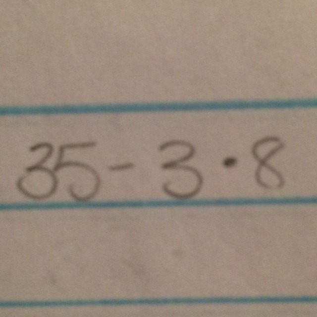 What is 35 minus 3 times 8-example-1