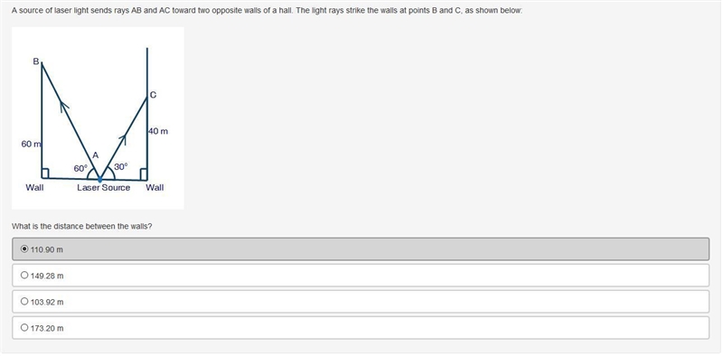 What is the distance between the walls?-example-1