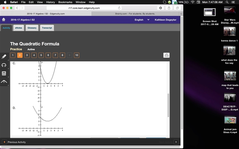 Which quadratic graph below has a positive discriminant?-example-2